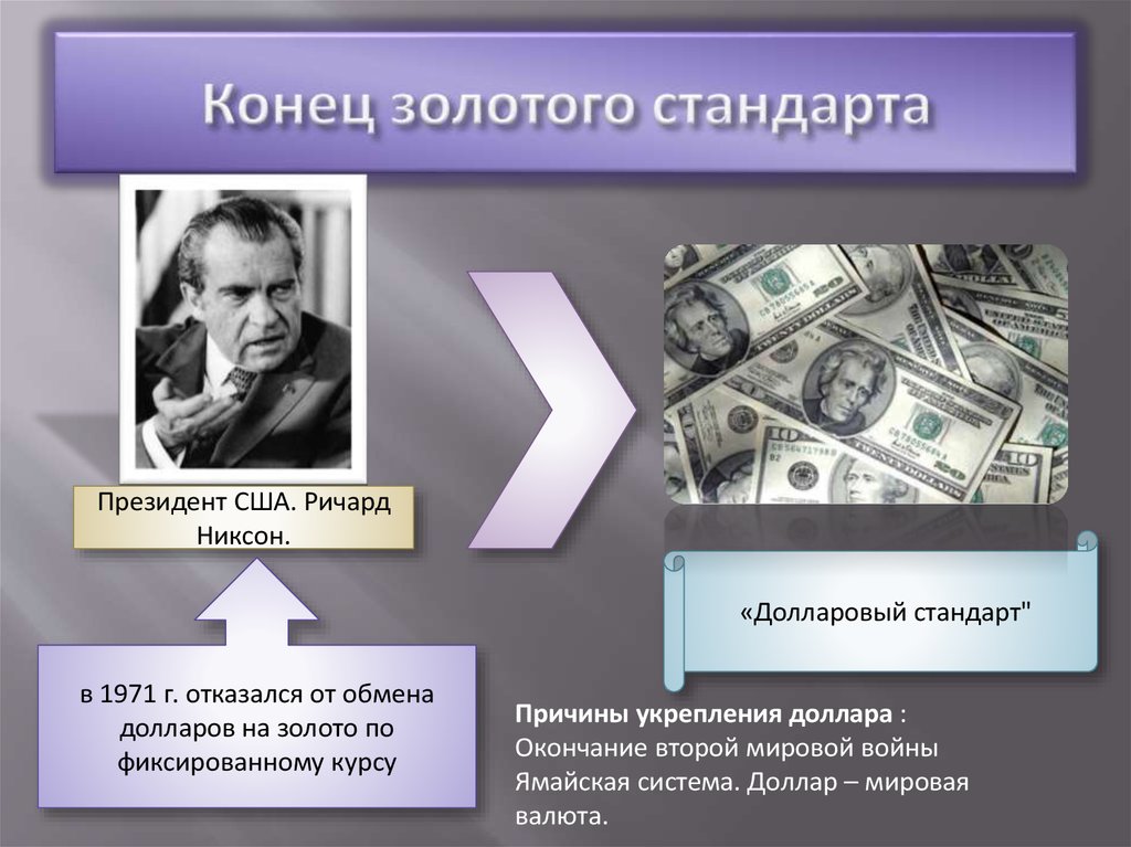 Стандарт деньги. Отмена золотого стандарта. Золотой стандарт денежная система. Отказ США от золотого стандарта. Золотой стандарт США.