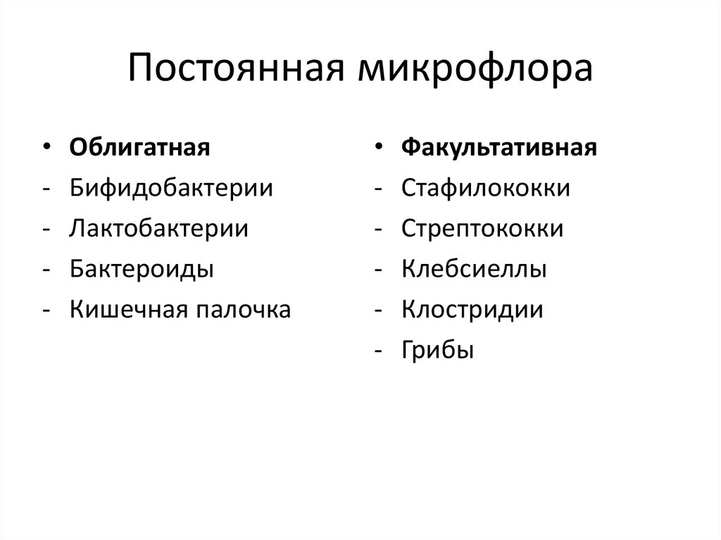 Постоянная микрофлора