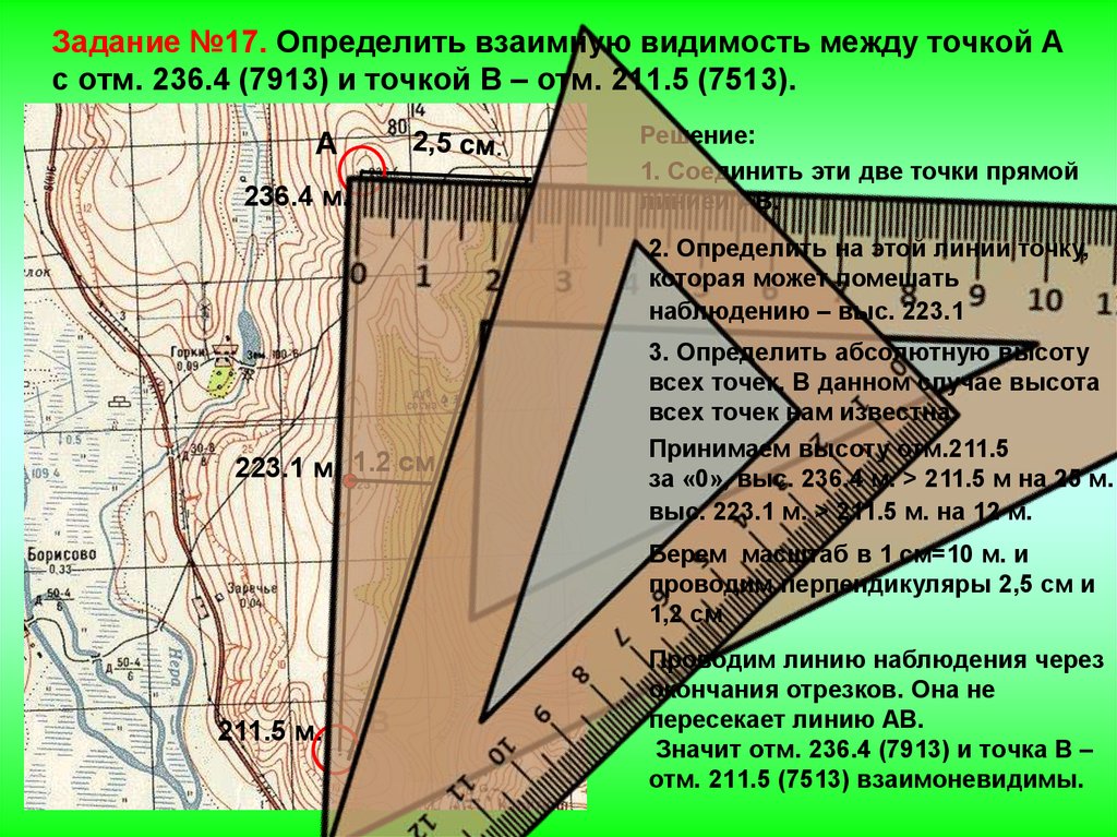 Абсолютная высота на топографической карте