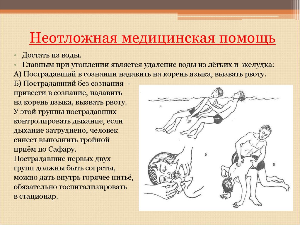 Доклад на тему неотложная помощь. Оказание неотложной медицинской помощи. Оказание первой помощи при неотложных состояниях. Неотложка при утоплении. Неотложные состояния при утоплении.