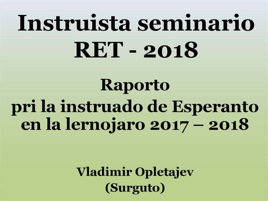 Instruista seminario RET - 2018