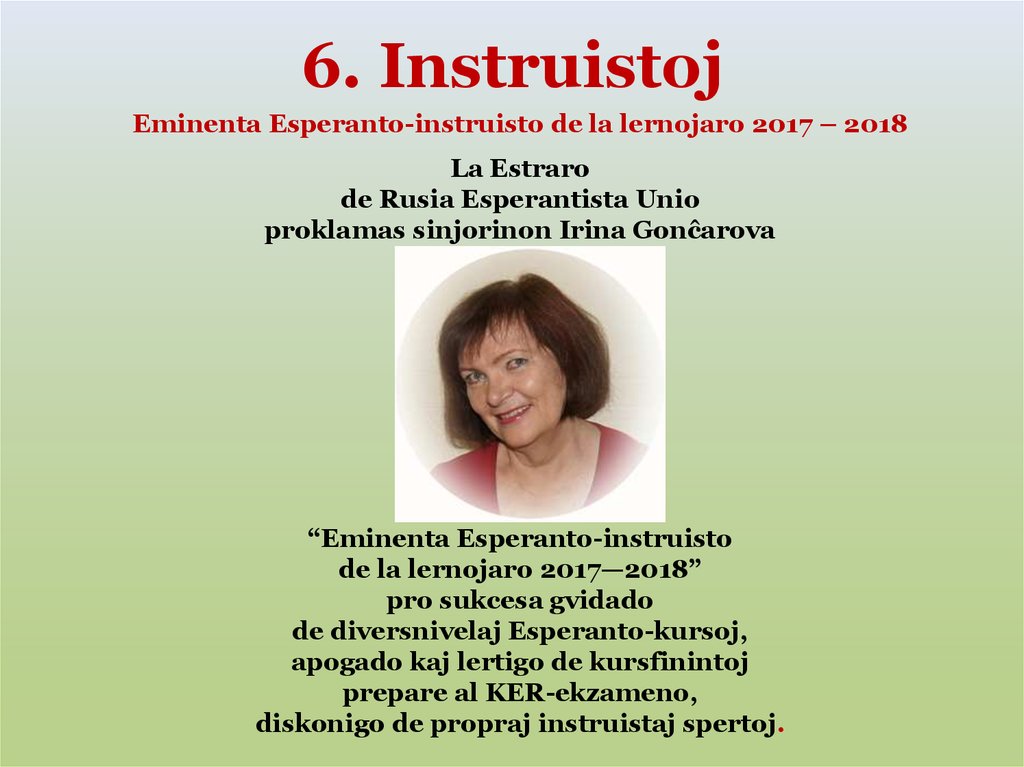 6. Instruistoj