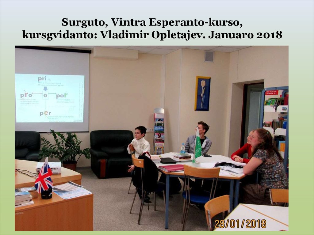 Surguto, Vintra Esperanto-kurso, kursgvidanto: Vladimir Opletajev. Januaro 2018
