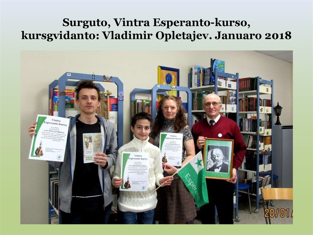 Surguto, Vintra Esperanto-kurso, kursgvidanto: Vladimir Opletajev. Januaro 2018