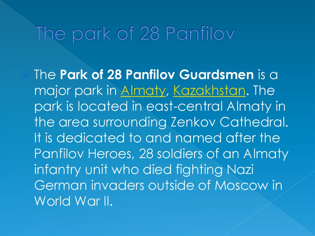 The park of 28 Panfilov