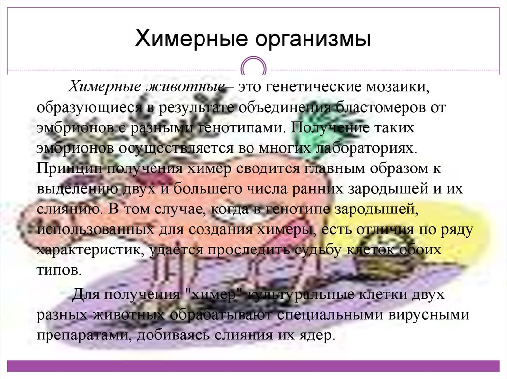 Наследование дифференцированного состояния клеток химерные и трансгенные организмы презентация