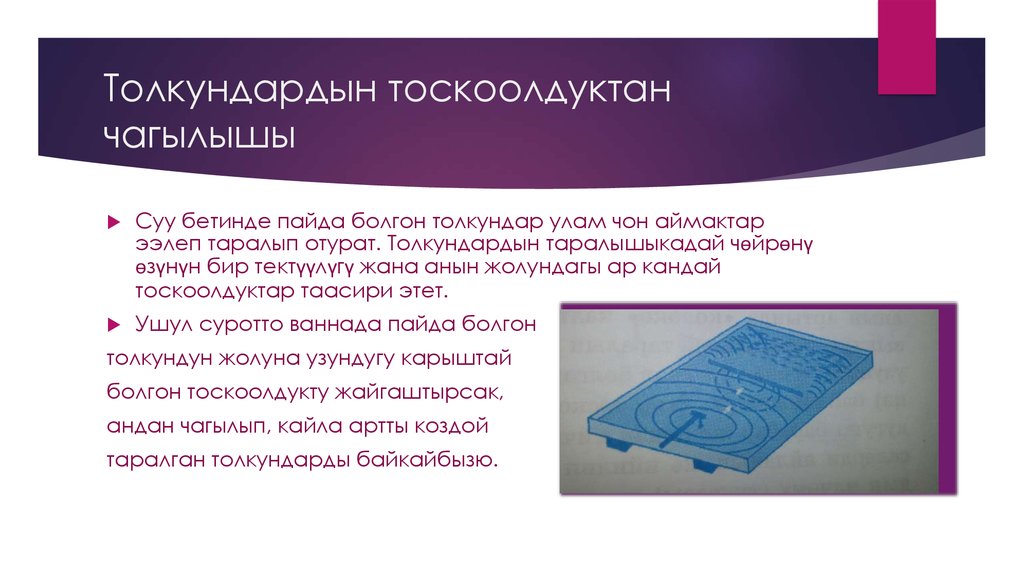 Толкундардын тоскоолдуктан чагылышы