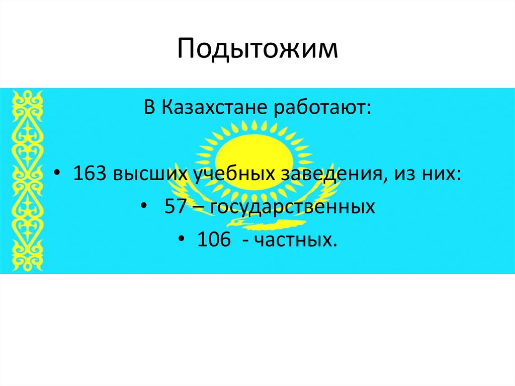 Высшее образование в казахстане презентация