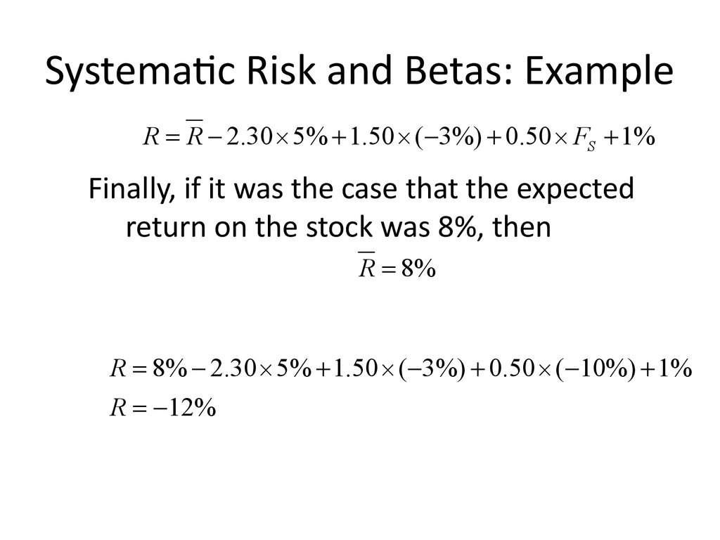 Systematic Risk and Betas: Example