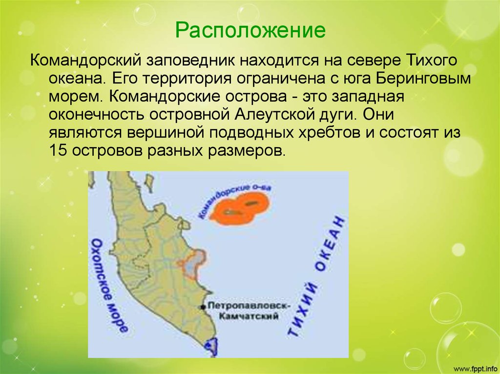 Карта острова командорские острова