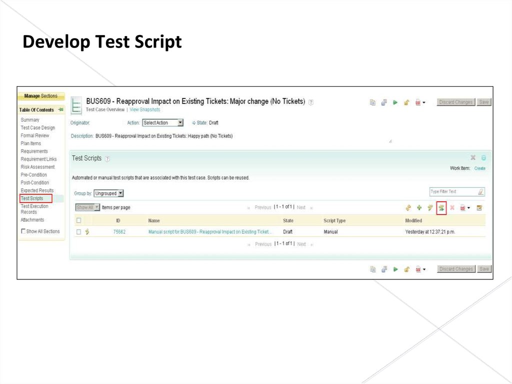 Develop Test Script