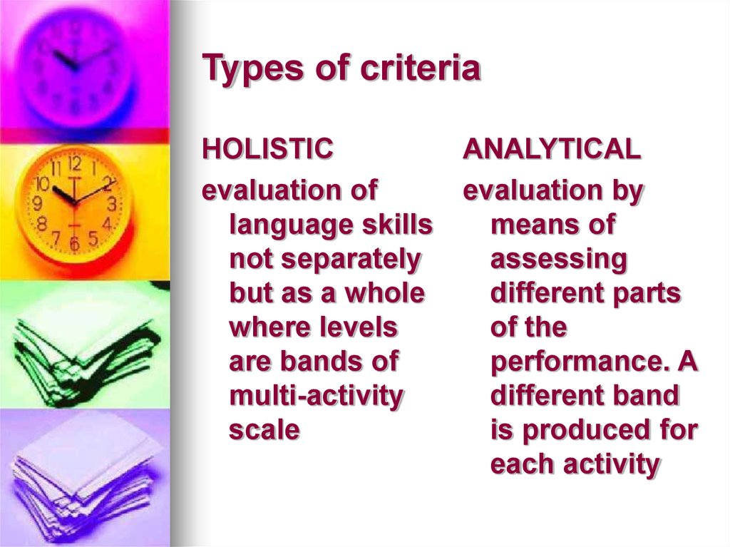 Types of criteria