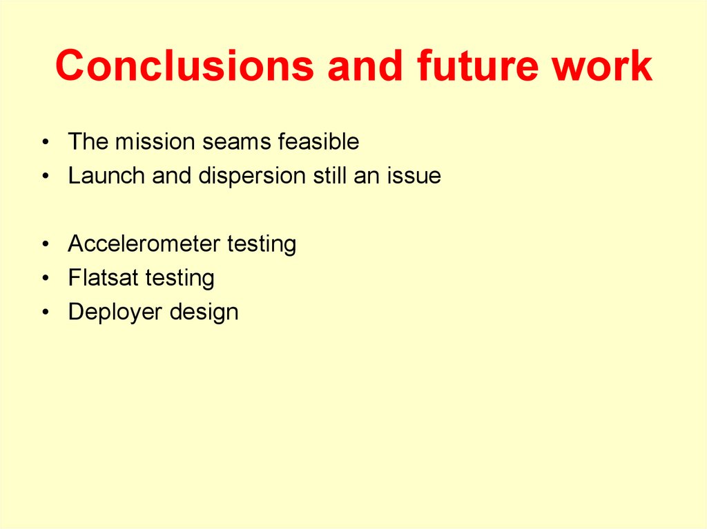 Conclusions and future work
