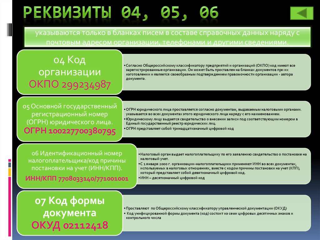 Требования к бланкам документов