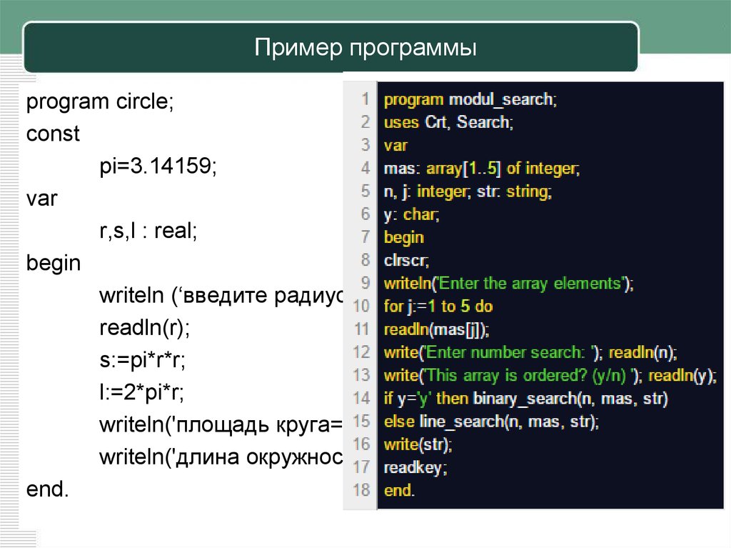 Язык разработки программ