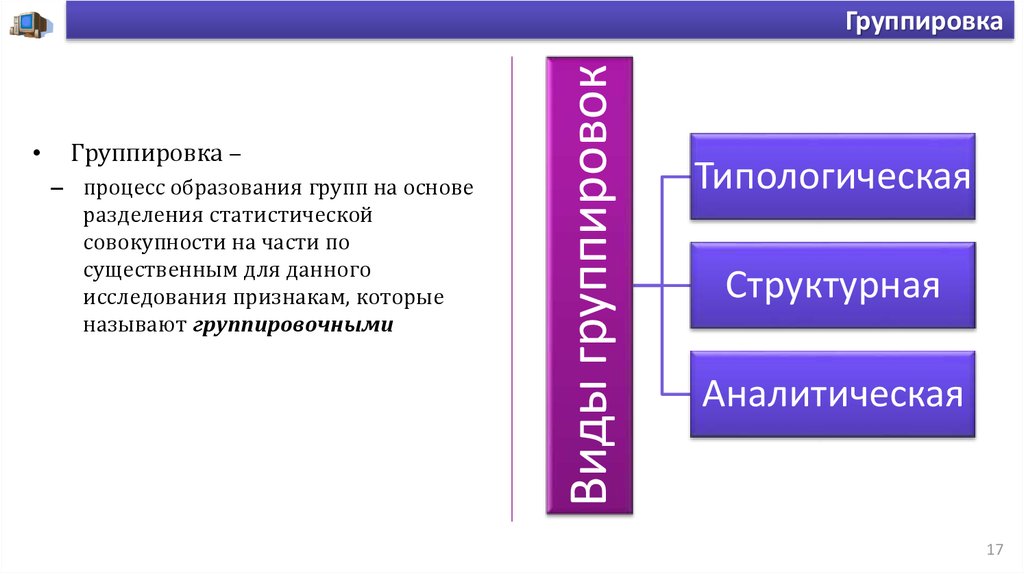 Группировка совокупности