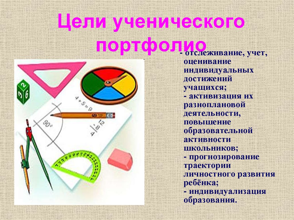 - отслеживание, учет, оценивание индивидуальных достижений учащихся; - активизация их разноплановой деятельности, повышение