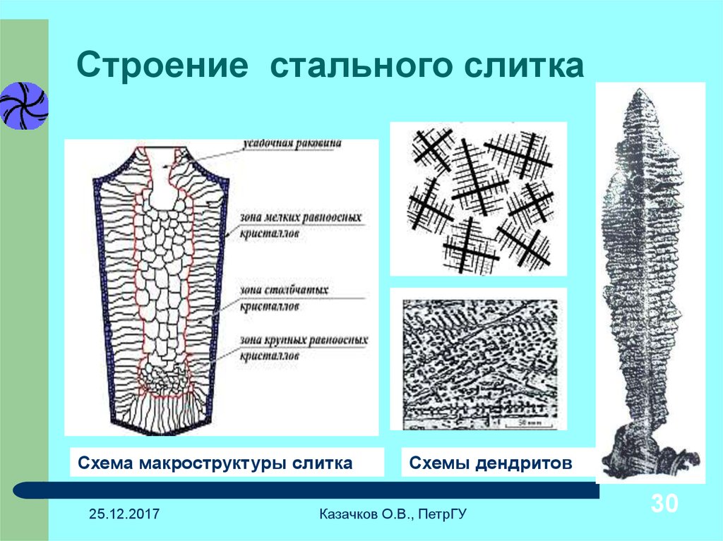 Схема строения слитка