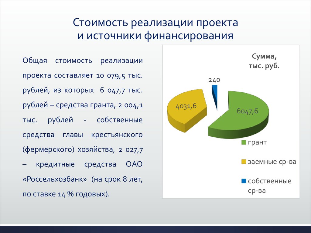 Общая стоимость проекта