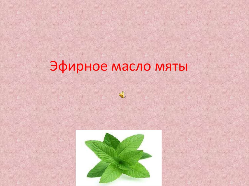   Эфирное масло мяты