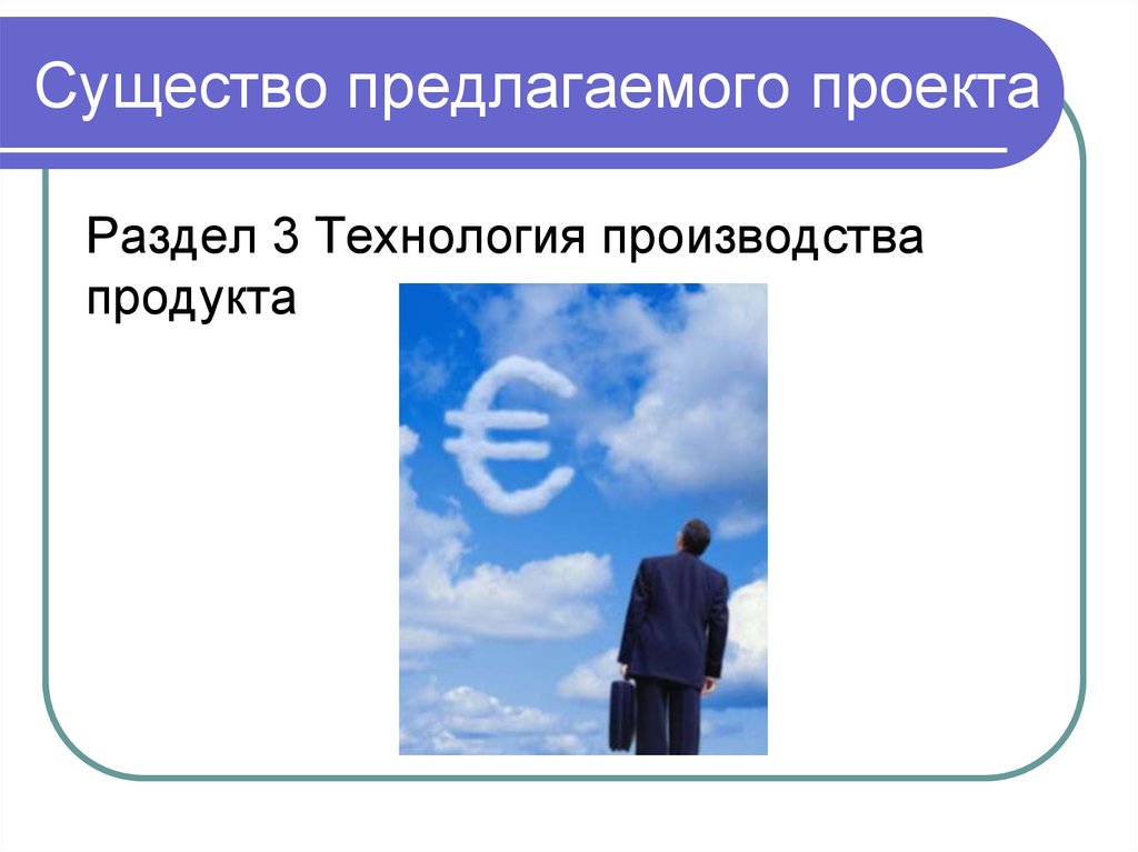 Суть предлагаемого проекта. Существо предлагаемого проекта. 3. Существо предлагаемого проекта. Предложить проект.