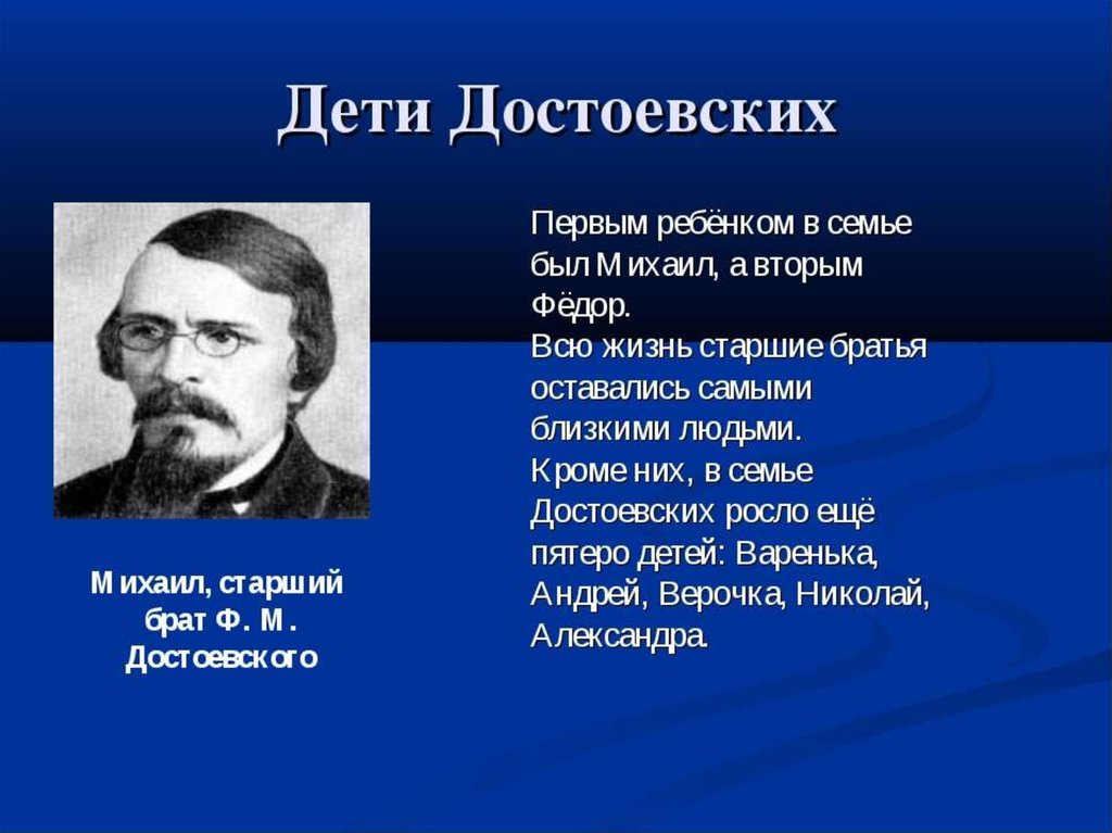 Презентация о достоевском