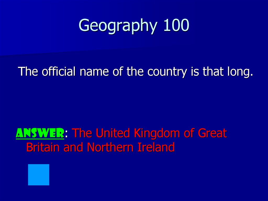 Geography 100