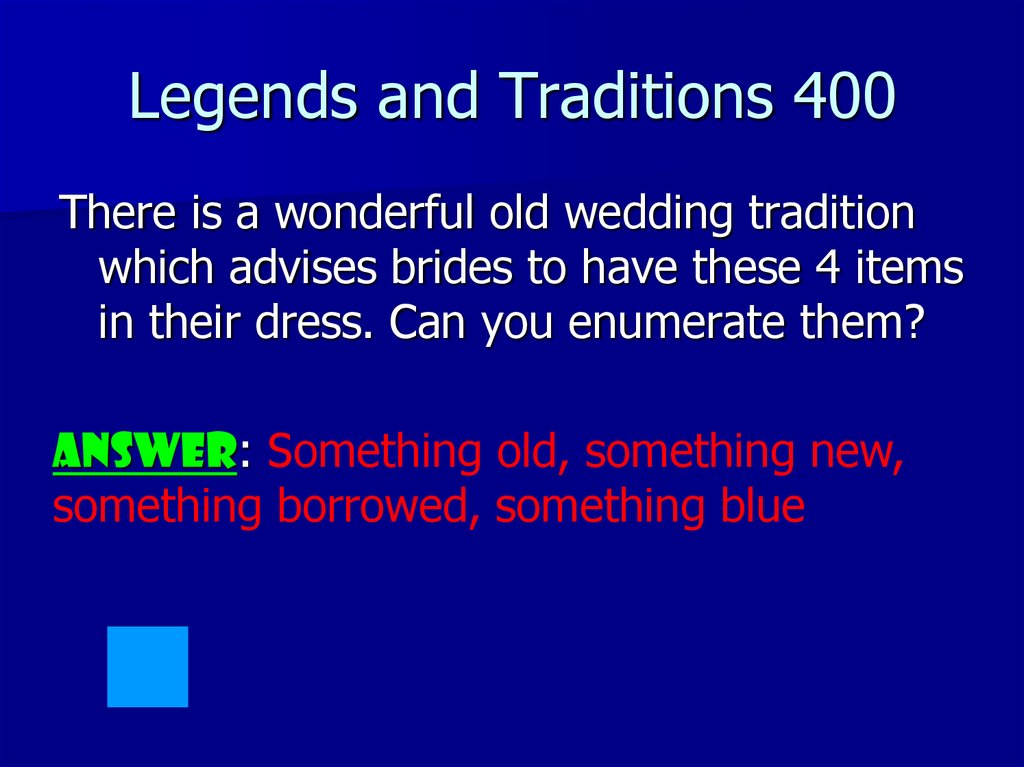 Legends and Traditions 400