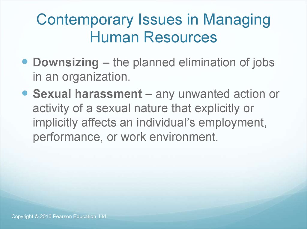 Contemporary Issues in Managing Human Resources