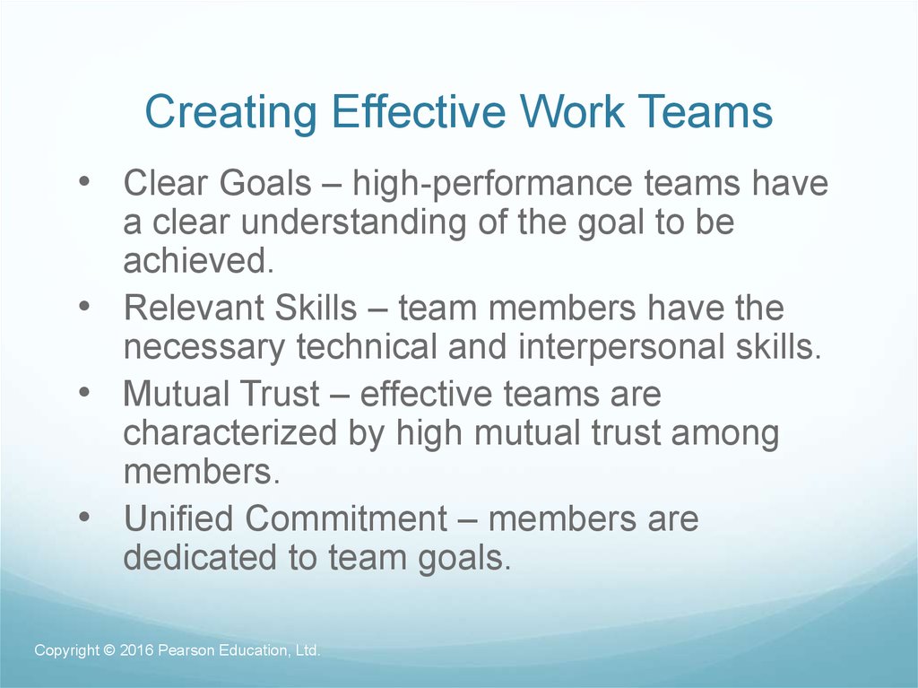 Creating Effective Work Teams