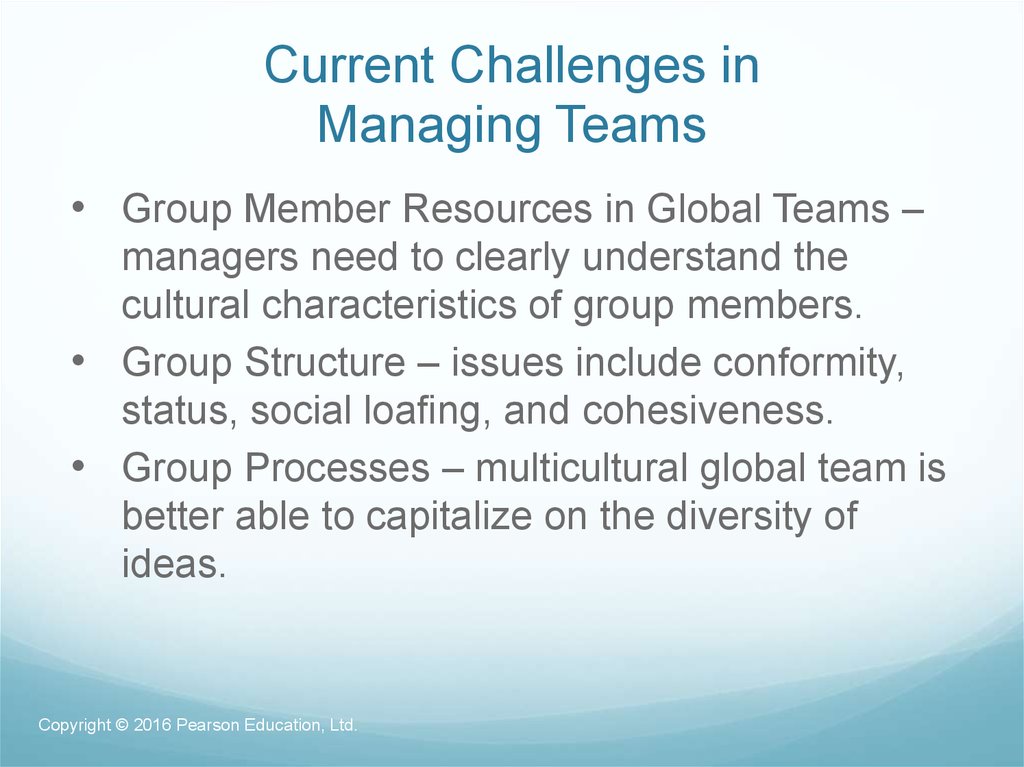 Current Challenges in Managing Teams