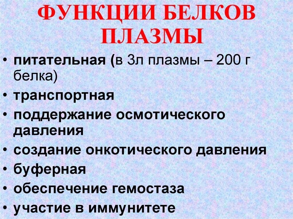 Функции плазмы. Функции белков плазмы. Нарушение транспортной функции белков плазмы. Транспортная функция плазмы.