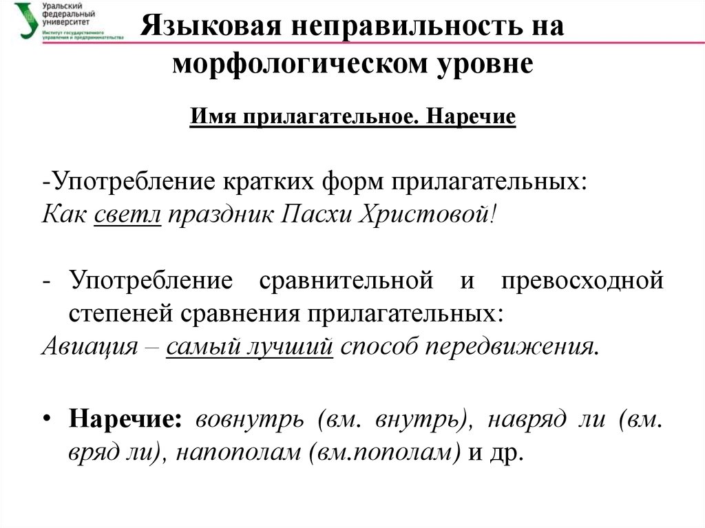 Морфологический уровень. Языковая неправильность. Языковая неправильность на синтаксическом уровне. Неправильность речи это.