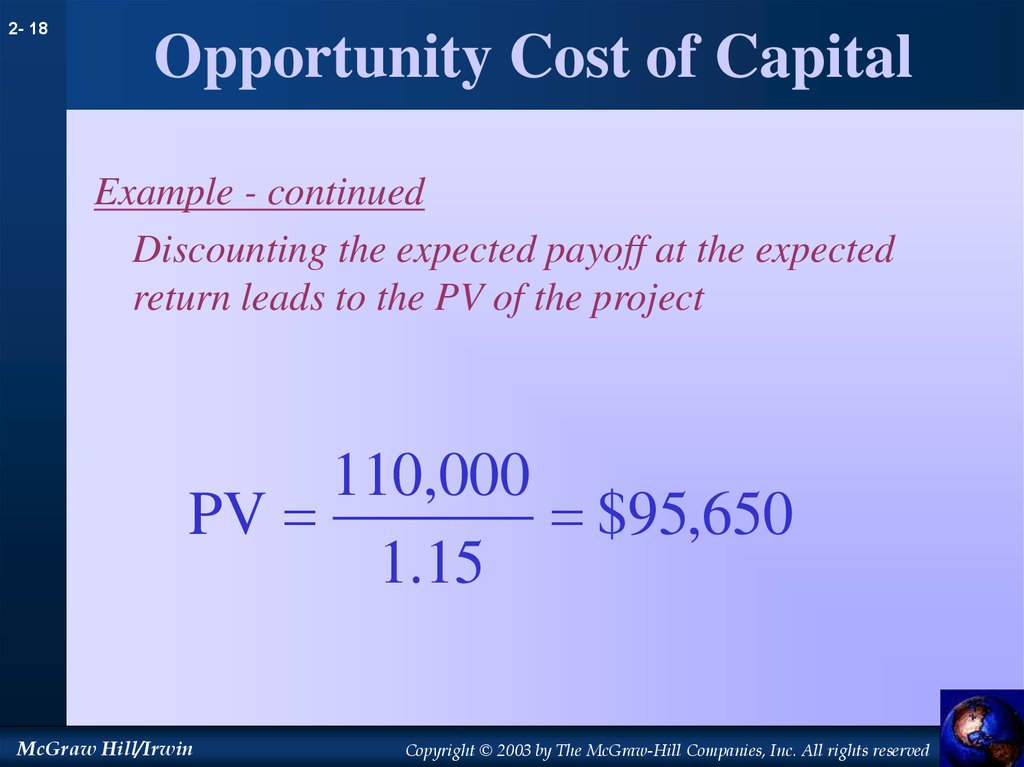 Opportunity Cost of Capital