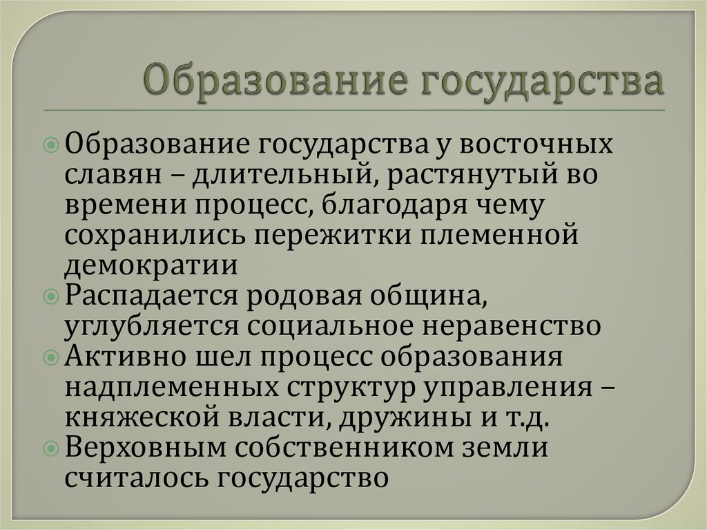 Год образования государства