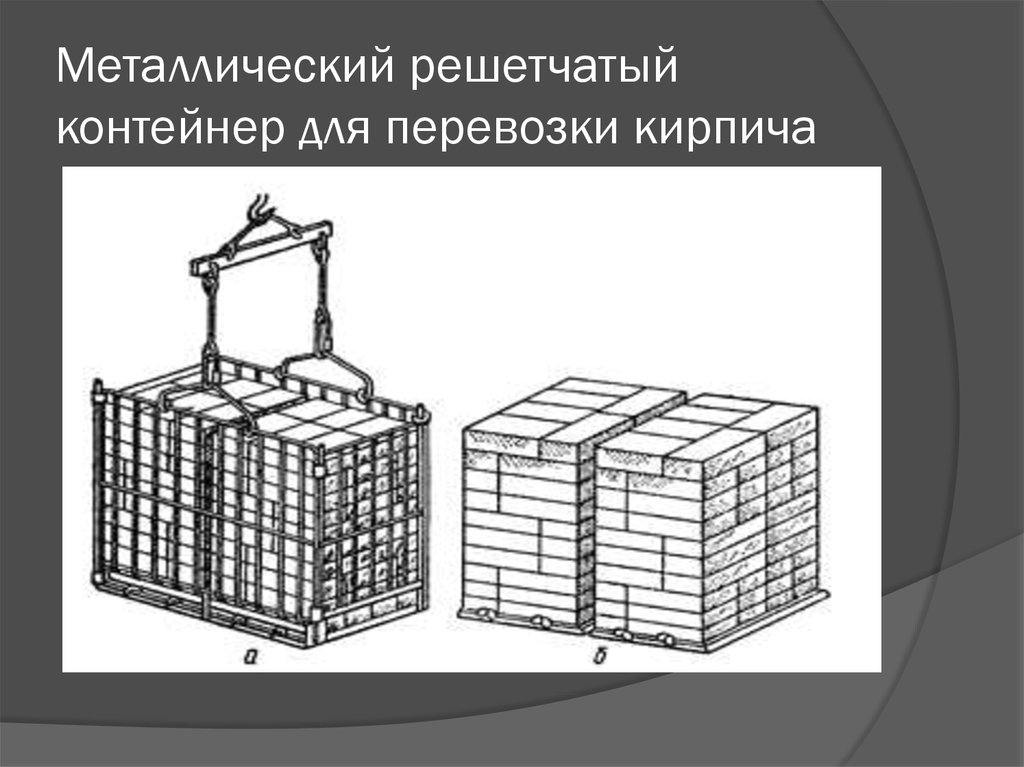 Металлический решетчатый контейнер для перевозки кирпича
