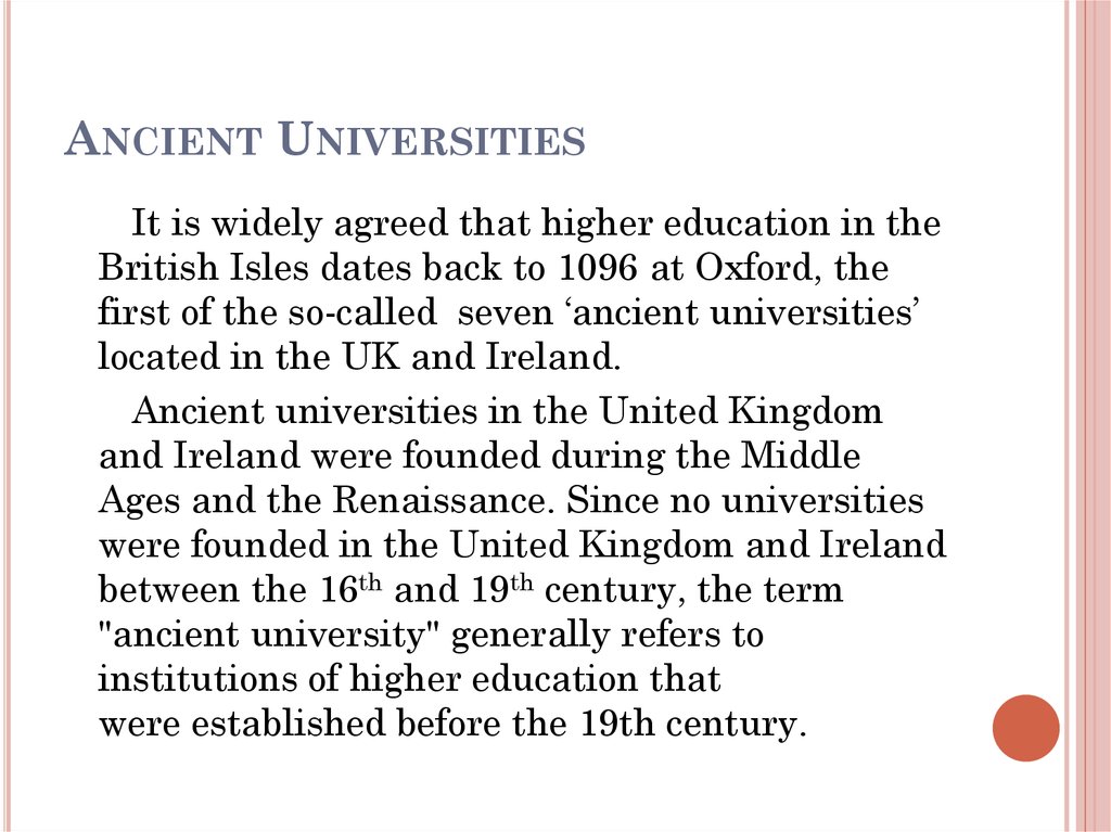 Ancient Universities