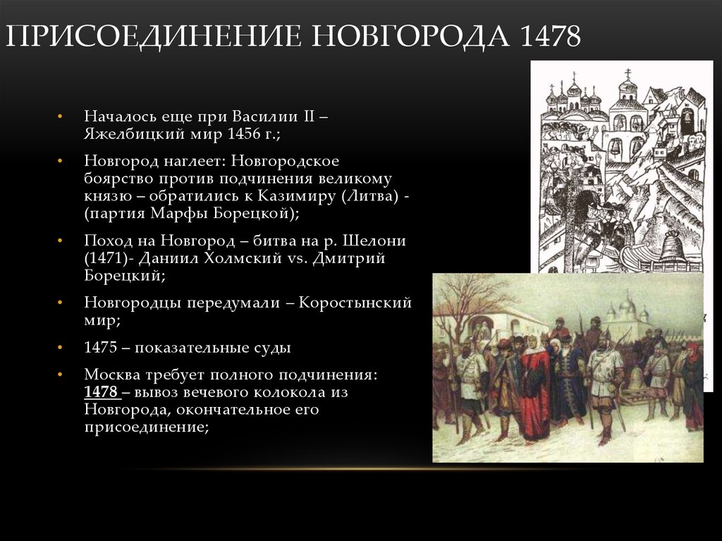 Как республиканский строй появился в новгороде. 1478 Присоединение Новгорода. Присоединение Новгорода Великого 1478г.