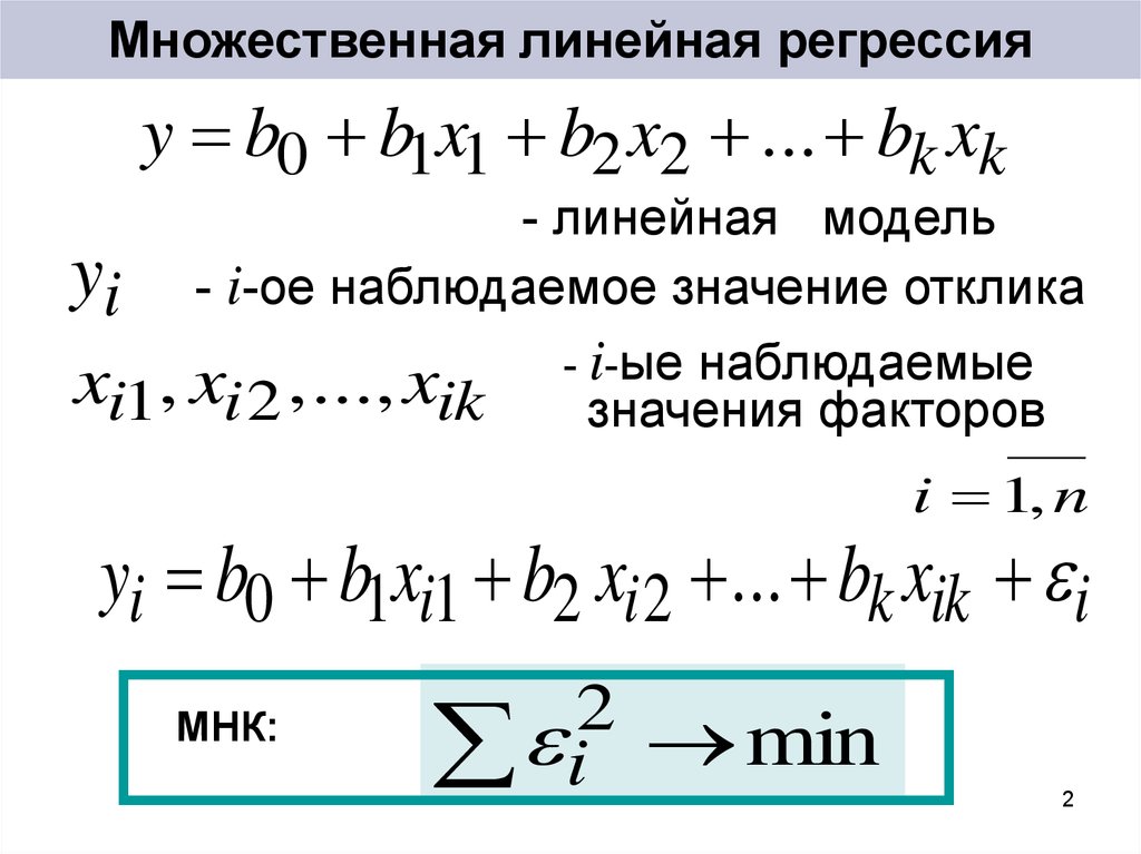 Множественная регрессия виды