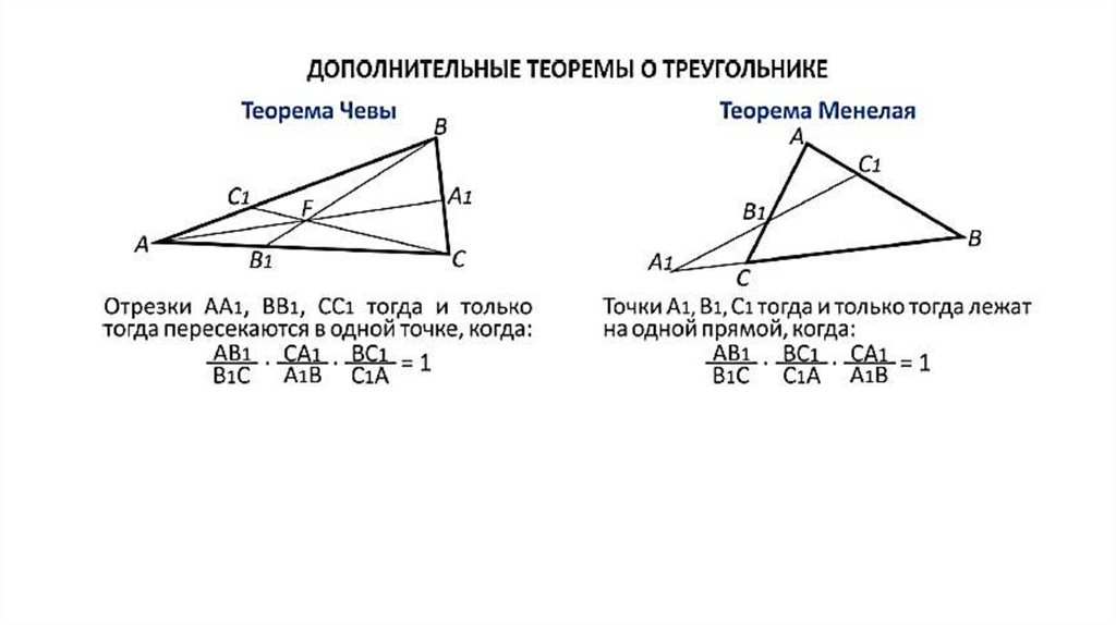 Теорема чевы и менелая презентация