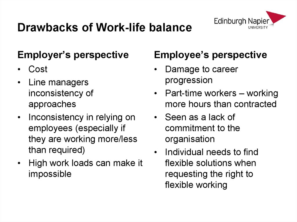 work life balance disadvantages