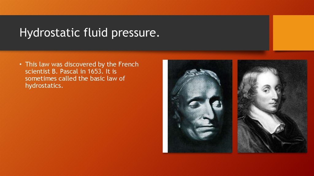 Hydrostatic fluid pressure.