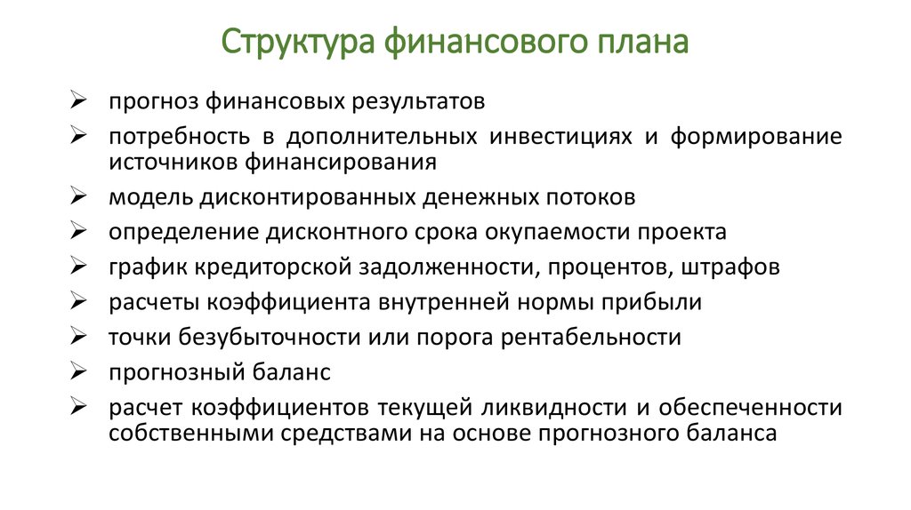 Разработка финансового плана предприятия