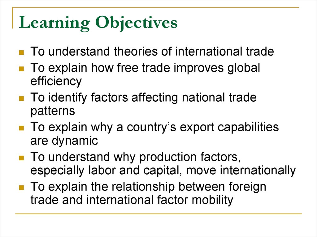 factors affecting trade