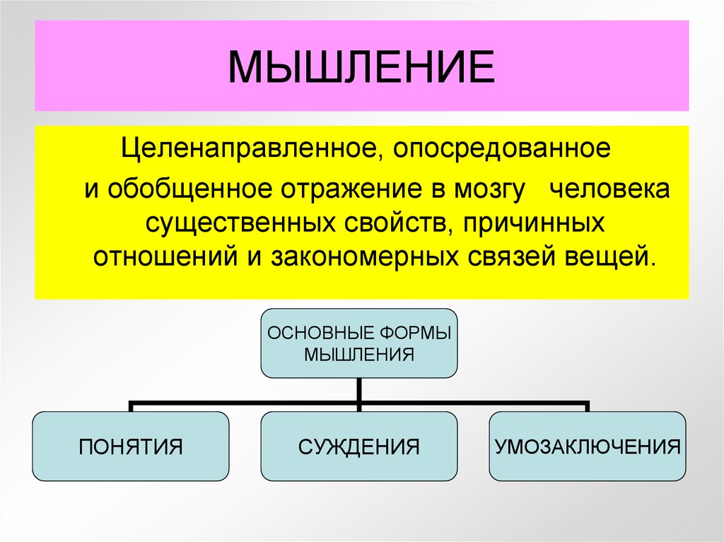 Основные формы мышления презентация