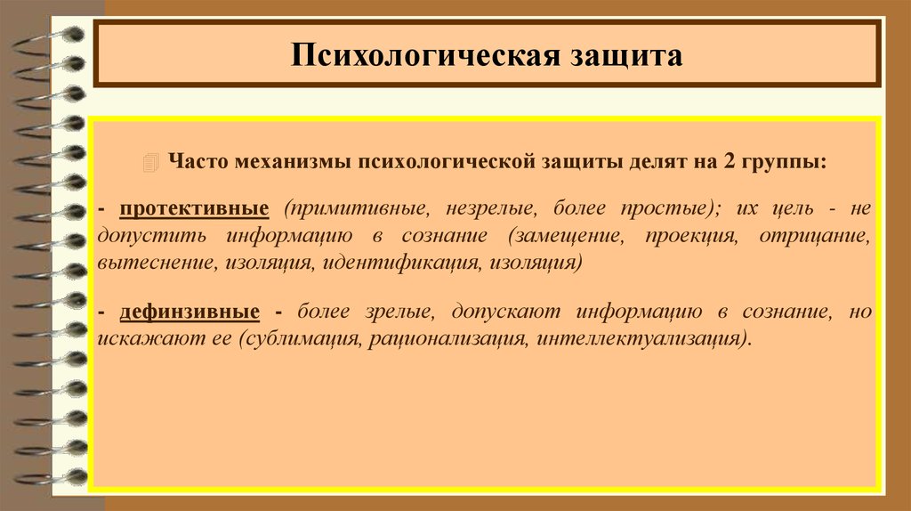 Групповые защитные механизмы презентация