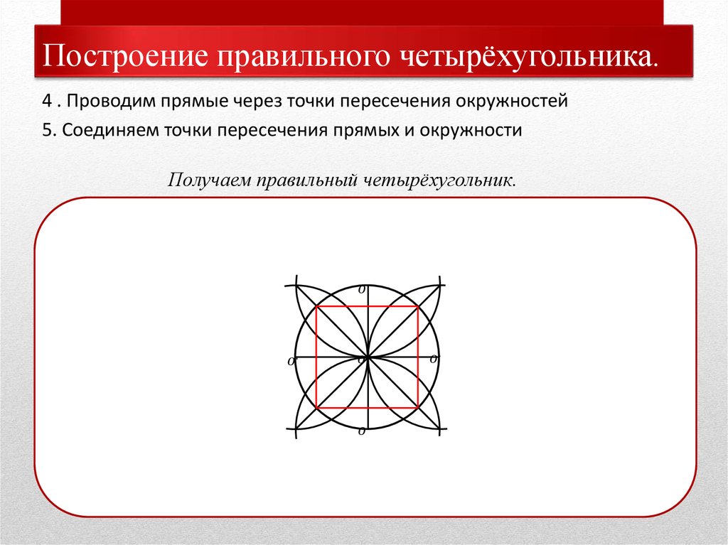 Как нарисовать правильный восьмиугольник с помощью циркуля