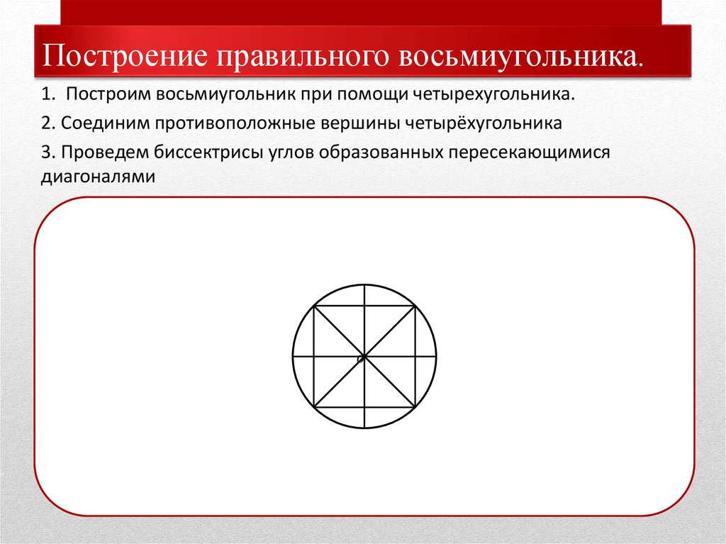 Построение правильного восьмиугольника.