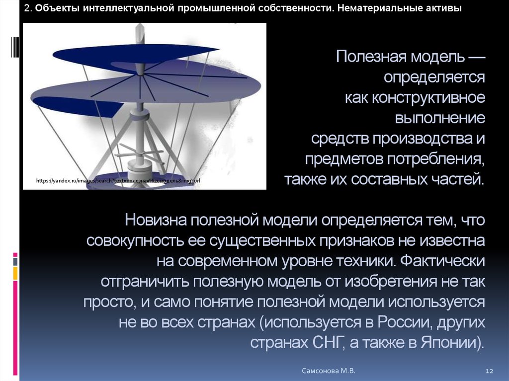 Промышленная модель и промышленный образец