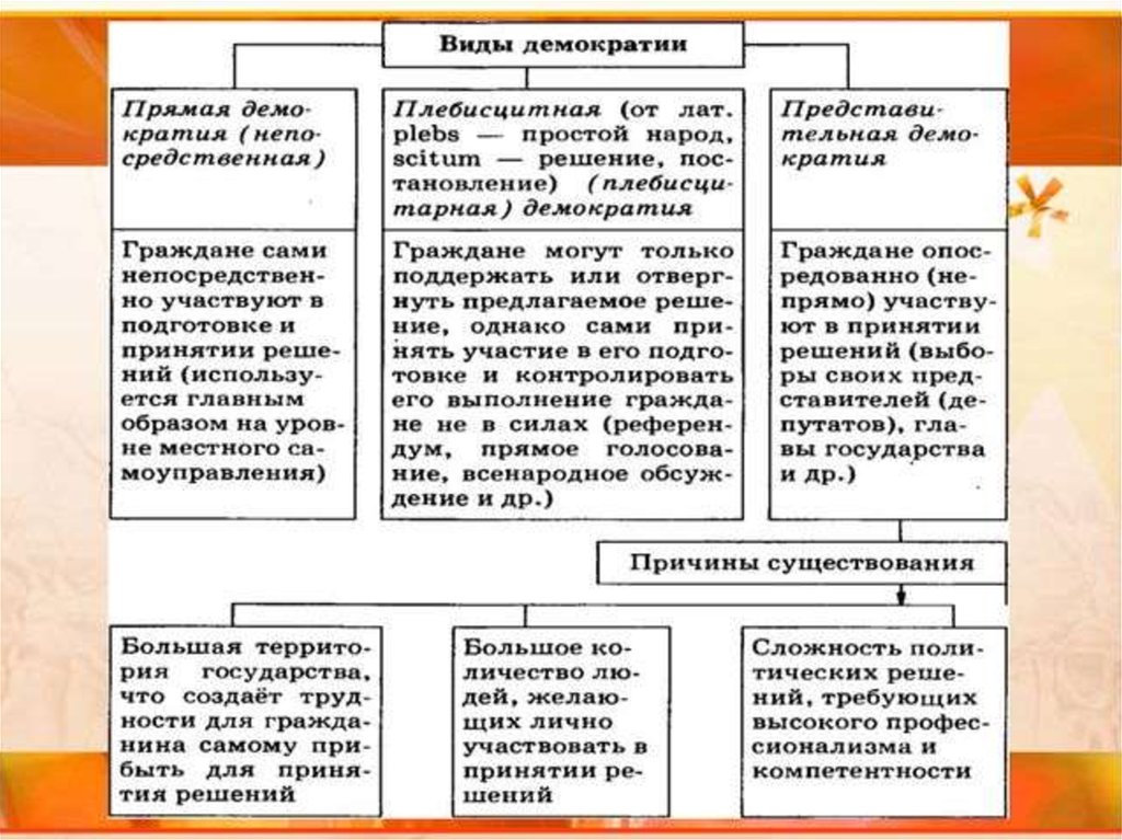 Формы осуществления представительной демократии